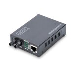 Convertisseur de media multimode fast ethernet rj45 / st longueur d'onde 1310nm jusqu'a 2km noir