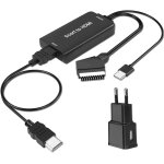 Convertisseur pritel vers hdmi - adaptateur et cble pritel full hd 1080p - convertisseur audio vido ...