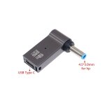 Convertisseur de prise de type c  4. 5x3. 0mm, 100w, usb c pd, cble de charge rapide pour hp / dell, ...