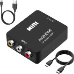 Convertisseur rca vers hdmi, 1080p composite cvbs av, compatible avec ps2, xbox n64, wii, vhs, vcr, appareil ...