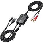 Convertisseur spdif vers rca avec amplificateur intgr optique vers l / r 192khz / 24bit & cble 2. ...