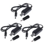 Convertisseur de tension réglable de 5v à 9v 12v, avec 3 câbles usb, transformateur de tension de 1a, ... Convertisseur de tension réglable de 5v à 9v 12v, avec 3 câbles usb, transformateur de tension de 1a, ...