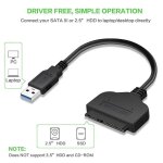 Convertisseur usb3. 0 � sata6g, c�ble adaptateur pour disque dur 2. 5 pouces, disque sata 3. 5 pouces ...