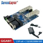 Convertisseur de xxl gigabit ethernet, fibre optique 2 dchets, port 2 rj45 2 utp 10 / 100 / 1000m, commutateu ...