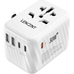 Copo - pd 30w adaptateur de voyage universelle prise international avec 3 usb - c et 2 usb - a charge ...
