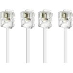 Cordon adsl rj11 m�le / m�le de couleur blanc 2m - cordon doux et flexible pour relier � un bo�tier ou ...