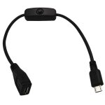 Cordon d'alimentation 5v micro usb m�le - femelle, 30cm, rallonge avec interrupteur on - off, pour raspberry ...