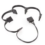 Cordon d'alimentation pz 4 broches 18awg pour disque dur ide molex vers 5 ports 15 broches sata, cordon ...