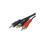 Cordon audio 1 jack 3. 5mm st�r�o � 2 fiches rca 5m - ltc ca5jr