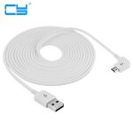 Cordon de chargeur mobile de donnes de synchronisation usb  90 degrs micro usb rversible de 3 m pour ...