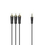 Cordon de connexion, jack mle 3, 5 mm 4 broches - 3 f. rca mles, 1, 5m
