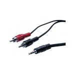 Cordon st�reo jack 3. 5 mm vers 2 x rcam noir - 1, 80 m