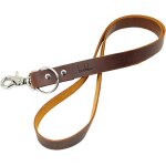 Cordon tour de cou en cuir de vache avec fermoir en m�tal pour porte - badge d'identit�, cl�s, usb, t�l�phone ...