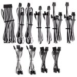 Corsair premium pro sleeved kabel - set (gen 4) - wei? / schwarz