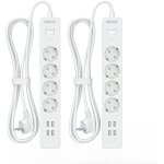 Gouts et couleursmultiprise parafoudre usb, 2 blocs, multiprise electrique 4 prises avec 4 ports usb, ...