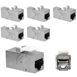 Coupleur de cble rseau (lot de 6) - cat6a, connecteur d'extension de module keystone blind pour ethernet ...