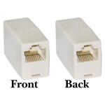 Coupleur rj45 cat 5 / 6 ethernet reseau lan cable adaptateur, couleur: blanc