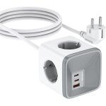 Cube multiprise usb 4 prises avec usb - a et 2 - usb - c (gan pd 33 w), 7 - en - 1 bloc multiprise (16a ...