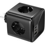 Cube multiprise usb c chargeur rapide gan pd 33w, 7 en 1 bloc multiprise murale usb adaptateur secteur ...