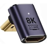 Cy adaptateur convertisseur hdmi 2. 1, hdmi mle vers femelle coud a 90 degrs vers le bas, adaptateur ...