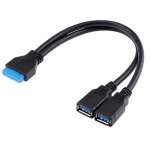 Cy double port usb 3. 0 femelle a la carte mre 20 broches cble d'en - tte pour panneau avant 20 cm[cable067 ...