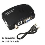 Avec dc cble - convertisseur vido composite bnc vga s - vido vers vga, adaptateur de sortie vga, botier ...