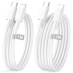 Dda - cable iphone usb c 1m + 2m 2pack[certifi� mfi], cable usb c vers lighting cable chargeur usb c ...