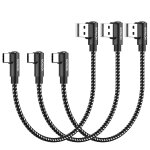 Dda - cble usb c court angle rectangulaire 15cm 3pieces, 0. 15m cble de chargeur usb c nylon tress ...