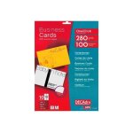 Decadry oneclick - blanc - 85 x 54 mm - 280 g / m - 100 carte(s) (10 feuille(s) x 10 cartes de visite ...