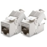 Deleycon 2x module jack cat6a keystone cable de brassage cable reseau connecteur stp blindage prise reseau ...