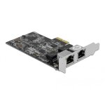 Delock carte pci express x2 vers 2 x 2, 5 gigabit lan
