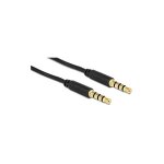 Delock - câble pour casque micro - mini jack 4 pôles mâle pour mini jack 4 pôles mâle - 50 cm - noir Delock - câble pour casque micro - mini jack 4 pôles mâle pour mini jack 4 pôles mâle - 50 cm - noir