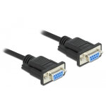 Delock serial cable rs - 232 d - sub 9 female to female null modem with narrow plug housing - full handshaking ...