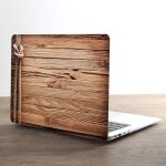 Dessus en cuir pu grain de bois classique pour macbook air pro retina , barre tactile + housse de clavier ...