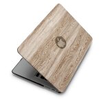 Dessus en cuir pu grain de bois classique pour macbook air pro retina , barre tactile + housse de clavier ...