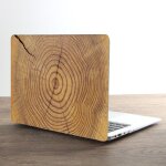 Dessus en cuir pu grain de bois classique pour macbook air pro retina , barre tactile + housse de clavier ...