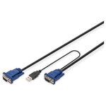 Digitus - c�ble clavier / vid�o / souris / usb - hd - 15 (vga) (m) pour usb, hd - 15 (vga) (m) - usb ...