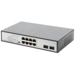 Digitus commutateur gigabit 8 ports avec 6 ports poe, 2 x rj45, 2 x sfp uplink, 802. 3af / at / bt