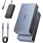 Displaylink dock station d'accueil usb c 3 hdmi 2 dp 120 w bloc d'alimentation compatible avec macbook ...