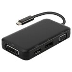 Dlh - adaptateur vid�o - usb - c m�le pour hd - 15 (vga), hdmi, dvi, displayport femelle - 15 cm - noir ...