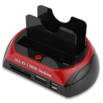 Dock station accueil pour disque dur 2. 5  3. 5  ide sata - usb esata hub + lecteur de carte + otb