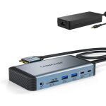 Dock station d'accueil hub 10 - en - 1 adaptateur vers hdmi 4k, 2 usb 3. 0, ethernet gigabit, pd 100w, ...