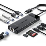 Dock station d'accueil hub 10 - en - 1 adaptateur vers hdmi 4k, 2 usb 3. 0, ethernet gigabit, pd 100w, ...