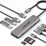 Dock station d'accueil usb c avec double hdmi, 10 - en - 1 adaptateur hub usb - c vers dual hdmi, 3 usb ...