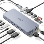Docking station usb c, 14 - en - 1 dock usb c vers dual hdmi, vga, ethernet, mulit usb 3. 0&2. 0, 100w ...