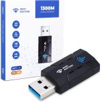Dongle wifi 1300 mbps adaptateur wifi 2, 4 g / 5 g dual band mini usb 3. 0 802. 11ac adaptateur rseau ...