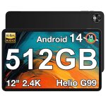 Doogee t40 pro tablette android 14, 10800mah 20go + 512go noir