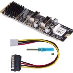 Double type - e 20pin 10gbps usb 3. 1 panneau avant socket vers nvme ngff m - key express carte adaptateur ...