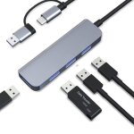Double hub usb - c et usb - a avec 1 port usb3. 0 et 3 ports usb2. 0