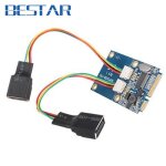 Adapter double usb 2. 0 usb2. 0 femelle  mini pcie pci - express pci - e carte adaptateur pci express ...